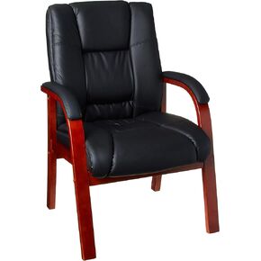 Boss Office Products Mid Back Wood Finished Guest Chair