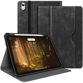 حافظة H HOLIMET لجهاز iPad Air 13 بوصة 2024 (M2) مع حامل قلم رصاص وغطاء فوليو مقاوم للصدمات، نوم/استيقاظ تلقائي، جلد نباتي (أزرق)