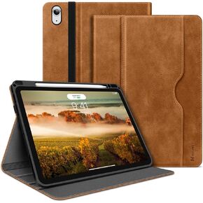H HOLIMET Case for iPad Air 13 inch 2024 (M2) with Pencil Holder Shockproof Folio Cover, Auto Sleep/Wake, Vegan Leather (Blue)