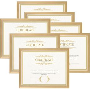 EYMPEU 8.5x11 Picture Frames Black Set of 7, 8.5 x 11 Certifaicate Frame Document Award Diploma Display, Wall or Tabletop