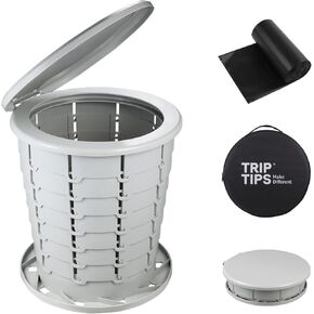 TRIPTIPS Upgrade XXL Retractable Portable Toilet for Camping Height Adjustable Travel Toilet Foldable Camping Toilet Portable Toilet for Adults and Kids, Collapsible Stool