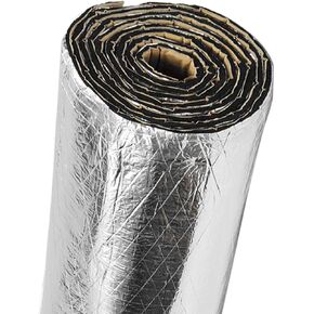 200mil 36.16 Sqft Car Heat Shield Insulation Mat Automotive Sound Deadener Deadening Mat Aluminum Foil Finsh PE Foam Dampening Material with Self Adhesive with Roller & 4 pcs Car Trim Removal Tools