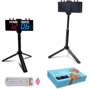 YZ Battery Powered Scoreboard Timer Clock with Button, Digital Scoreboard with Remote, Cornhole Score Keeper with Stand, Electronic Scoreboard for Games Baseball/Volleyball/Basektball/Tennis Outdoor