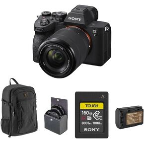 Sony Alpha a7 IV Full Frame Mirrorless Digital 4K Camera with FE 28-70mm Lens - Bundle with 160GB CFexpress Card, Backpack, Extra Battery, 55mm Filter Kit, Cleaning Kit