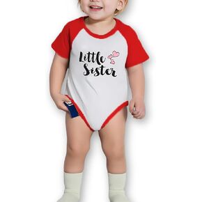 Little Sister Bodysuit Newborn Girl Letter Print Infant Top Romper