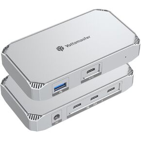 Yottamaster 40Gbps USB4 Dock, Aluminum 5-in-1 USB C USB4 Hub with Triple Display, 85W PD Charging for MacBook, Dual Monitor Single 8K or Dual 4K@60Hz, Compatible with USB4, Thunderbolt 4/3 [YUB4]