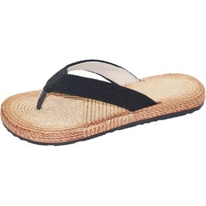 Women Flip Flops, Casual Comfortable Thong Sandals Bio Twine Rope Sole Slide Slippers Quick Dry Uppers Summer Beach Orthotic Shoes