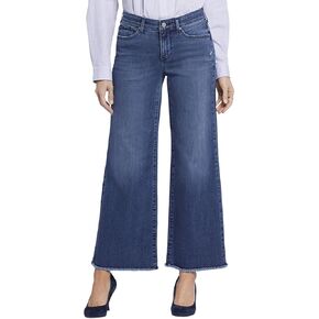 NYDJ Women's Teresa Wide Leg Ankle fray hems, Huntley, 12