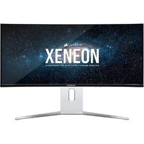 Corsair XENEON 34WQHD240-C 34-Inch QD-OLED Curved Gaming Monitor – 3440 x 1440, 240Hz, 0.03ms GtG, G-SYNC Compatible, FreeSync Premium, True Black HDR400, HDMI 2.1, DisplayPort 1.4, USB-C – White