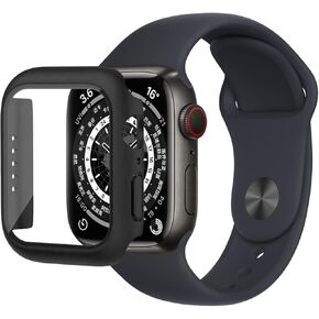 Nozza【2 Pack Screen Protector Case for iWatch Series 7 41mm, Full Coverage Protective Case for iWatch Series 7 with Tempered Glass HD,Bumper for Apple Watch Series 7 (Transparent+Transparent, 41mm)