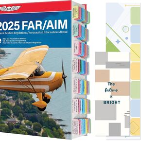 FAR/AIM 2026 Index Tabs for Private Pilot (with No Book), 80 PCS Color-Coded & Laminated Tabs, with Alignment Guide & Bookmark, Tear-Resistant and Waterproof in Kuwait