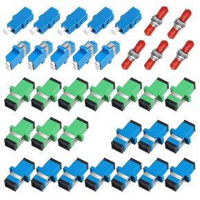 35 pcs Fiber Optic Couplers Kit for SC ST LC Simplex or Duplex Cables, 35pcs Fiber Optic Adapter Couplers for Multi-Mode & Single-Mode Patch Cords