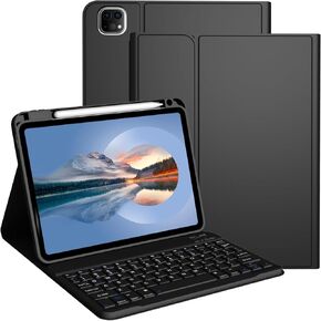 Keyboard Case for iPad Pro 11 Inch (M4) 2024 [Magnetic Detachable Wireless Keyboard][Support 3 System] Flip Stand Case with Pencil Holder for iPad 11" Pro 2024 (M4), Black