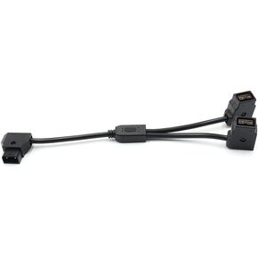 We Top Dtap Y Cable, Dtap Male to Dual Female Extension Power Cable D-tap to P-tap Splitter Cable for Anton V-Mount Battery & BMPCC4K Battery, black