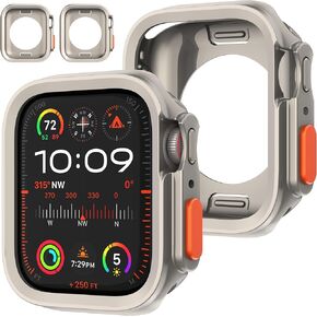 Suoman 2-Pack for Apple Watch 45mm Case/for Apple Watch 44mm Case,[ Looks Like Ultra Protector Case ] TPU Protector Cover for iWatch Series 9/8/7/6/5/4/Series SE/SE 2 45mm/44mm [Not Tempered Glass]