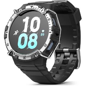 Ringke Fusion-X Guard [Band + Case] Compatible with Samsung Galaxy Watch 5 Band with Case (44mm) and Galaxy Watch 4 Strap (44mm), Shockproof Rugged Stainless Steel Wire Guard Cover - Black