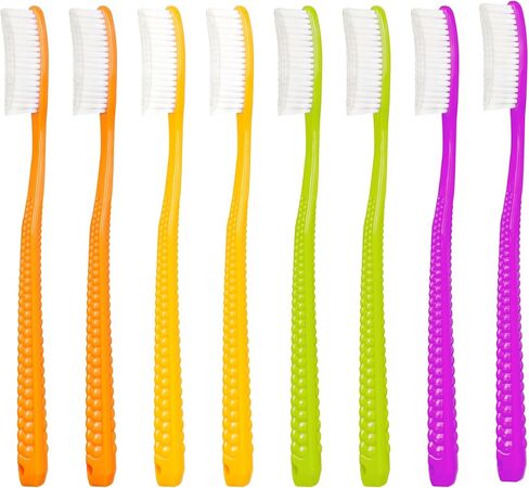 فرشاة أسنان برأس ضخمة من إيزي أونور، فرشاة أسنان متوسطة ناعمة للبالغين، فرشاة أسنان فحمية (شعيرات الفحم، 8 عبوات). in Kuwait