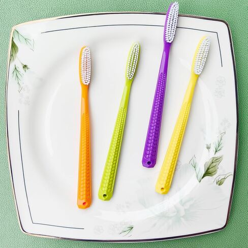 فرشاة أسنان برأس ضخمة من إيزي أونور، فرشاة أسنان متوسطة ناعمة للبالغين، فرشاة أسنان فحمية (شعيرات الفحم، 8 عبوات). in Kuwait