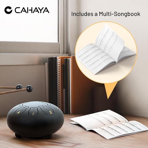 CAHAYA Steel Tongue Drum 6-Inch: 8 Notes Steel Hand Drum with Music Book Drum Mallets Finger Paddles and Carry Bag for Kids Gift Musical Education Meditation Blue CY00372-1 in Kuwait