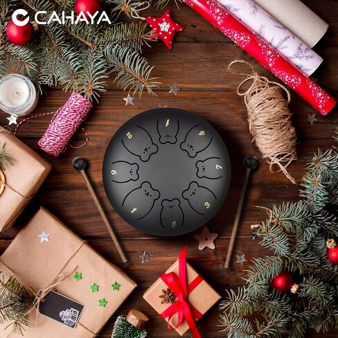 CAHAYA Steel Tongue Drum 6-Inch: 8 Notes Steel Hand Drum with Music Book Drum Mallets Finger Paddles and Carry Bag for Kids Gift Musical Education Meditation Blue CY00372-1 in Kuwait