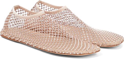 Crystal-Embellished Mesh Flats Square Toe Rhinestone Ballet Flat Slip On Ballerina Shoes Comfort Casual Glitter Flat Shoe for Woman in Saudi Arabia