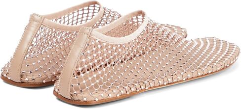 Crystal-Embellished Mesh Flats Square Toe Rhinestone Ballet Flat Slip On Ballerina Shoes Comfort Casual Glitter Flat Shoe for Woman in Saudi Arabia