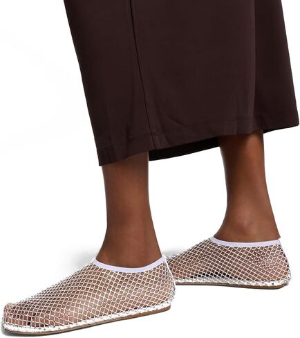 Crystal-Embellished Mesh Flats Square Toe Rhinestone Ballet Flat Slip On Ballerina Shoes Comfort Casual Glitter Flat Shoe for Woman in Saudi Arabia