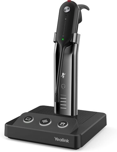 Yealink Upgrade WH63 Wireless DECT Headset,Single Ear Office Headset for Desk Phone and Computer Softphone,Teams Certified,Noise Cancelling Mic,Compatible Polycom Grandstream IP Phone in Saudi Arabia