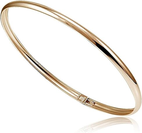 Hoops & Loops - Sterling Silver High Polished Flex Bangle Bracelet | Sterling Silver, Yellow and Rose Gold Flash Plated in Saudi Arabia