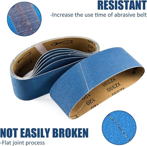 3x21 Inch Belt Sander Sanding Belts, 5 Pcs (1 Each of 40/60/80/120/240 Grits) Zirconia Belt Sander Paper Sanding Belts for Wood, Metal, Cars, and Furniture, 5-Pack in Saudi Arabia