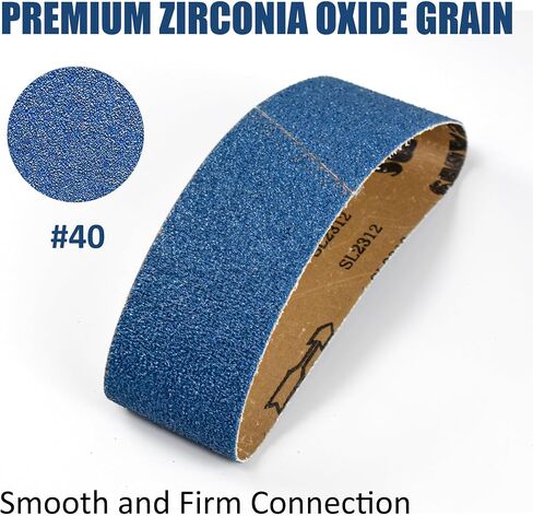 3x21 Inch Belt Sander Sanding Belts, 5 Pcs (1 Each of 40/60/80/120/240 Grits) Zirconia Belt Sander Paper Sanding Belts for Wood, Metal, Cars, and Furniture, 5-Pack in Saudi Arabia