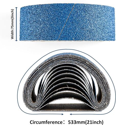 3x21 Inch Belt Sander Sanding Belts, 5 Pcs (1 Each of 40/60/80/120/240 Grits) Zirconia Belt Sander Paper Sanding Belts for Wood, Metal, Cars, and Furniture, 5-Pack in Saudi Arabia