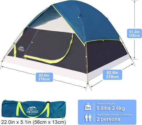 LANMOUNTAIN 9 Pcs Camping Set,Include 1 Camp Tent,2 Sleeping Bag,2 Hammock,2 Sleeping Pad/Camping Mat,2 Single Camping Hammock with 2 Tree Straps,2 Lightweight Fuzzy Bed Blanket for Family Outdoor in Kuwait