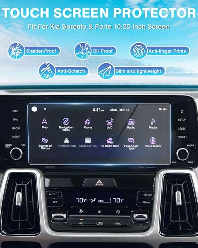 Karltys 2 Pack 12.3-Inch Screen Protector for 2024 Toyota Grand Highlander XLE/Limited/Platinum Accessories, 9H Hardness Touchscreen Tempered Glass, Car Radio Screen Cover Anti Fingerprint in Saudi Arabia