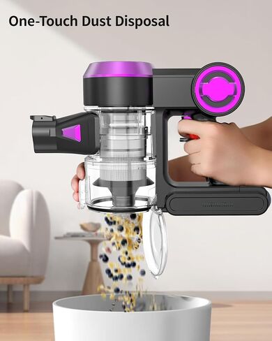 Cordless Vacuum Cleaner, 80000 RPM High-Speed Brushless Motor, 7 in 1 Lightweight Stick Vacuum, Rechargeable Electric Broom, V-Shaped Anti-Tangle Roller Brush for Home Pet Hair Carpet Hard Floor in Saudi Arabia