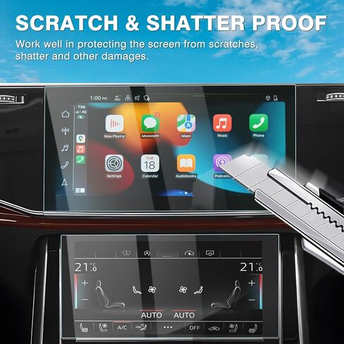 حزمة من قطعتين من واقي الشاشة مقاس 12.3 بوصة من Karltys لعام 2024 لسيارة Toyota Grand Highlander XLE/ملحقات محدودة/بلاتينية، زجاج مقسى بشاشة لمس صلابة 9H، غطاء شاشة راديو السيارة مضاد لبصمات الأصابع in Kuwait