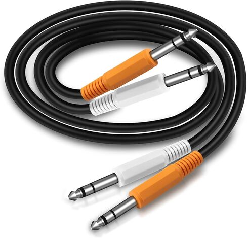 MEIRIYFA 1/4 Inch TRS Instrument Cable, Dual 6.35mm 1/4 inch TRS Male to Dual 6.35mm 1/4 inch TRS Male Stereo Balanced Audio Cable for Electric Guitar, Bass, Keyboard, Speaker - 0.5M in Saudi Arabia