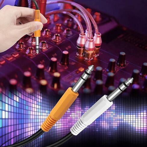 MEIRIYFA 1/4 Inch TRS Instrument Cable, Dual 6.35mm 1/4 inch TRS Male to Dual 6.35mm 1/4 inch TRS Male Stereo Balanced Audio Cable for Electric Guitar, Bass, Keyboard, Speaker - 0.5M in Saudi Arabia