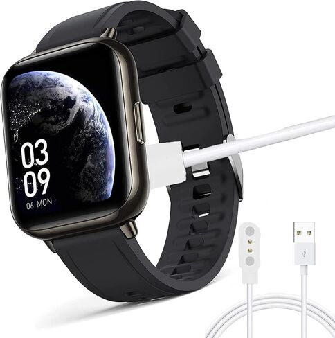 متوافق مع شاحن الساعة الذكية AGPTEK مقاس 1.69 بوصة، وكابل شاحن بديل لكابل شحن USB مغناطيسي Lamshaw متوافق مع الساعة الذكية AGPTEK 1.69 بوصة (43 مم) / LW31 (عبوتان - أسود + أسود) in Saudi Arabia