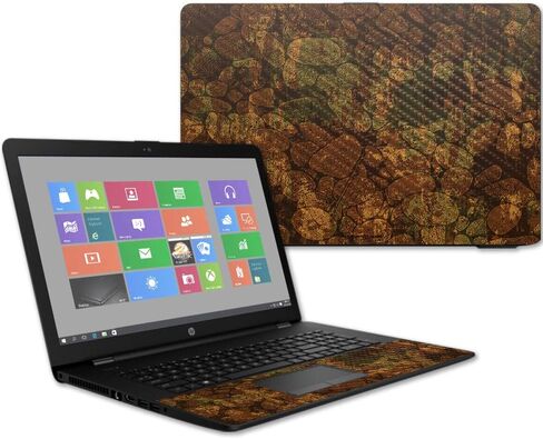 MightySkins Carbon Fiber Skin for HP 17T Laptop 17.3" (2017) - River Stones | Protective, Durable Textured Carbon Fiber Finish | Easy to Apply, Remove, and Change Styles | Made in The USA in Saudi Arabia