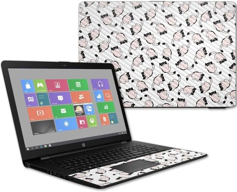 MightySkins Carbon Fiber Skin for HP 17T Laptop 17.3" (2017) - River Stones | Protective, Durable Textured Carbon Fiber Finish | Easy to Apply, Remove, and Change Styles | Made in The USA in Saudi Arabia