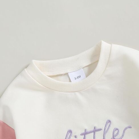 Lesimsam Sister and Brother Matching Outfits Toddler Baby Boy Girl Big Bro/Sis Little Bro/Sis Embroidery Sweatshirt Romper in Saudi Arabia