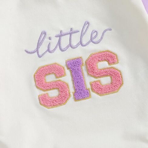 Lesimsam Sister and Brother Matching Outfits Toddler Baby Boy Girl Big Bro/Sis Little Bro/Sis Embroidery Sweatshirt Romper in Saudi Arabia