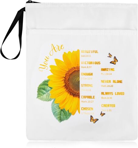 حافظة كتب مقاومة للماء مع سحاب وجيب أمامي، أغطية كتب للغلاف الورقي، حقيبة حماية للكتب مطبوعة بالأزهار مع مقبض لهدايا محبي الكتب (11.8 * 9.4 بوصة) in Kuwait