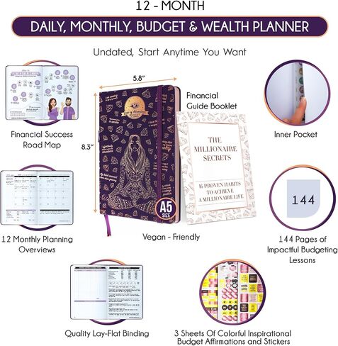 Financial Planner, Monthly Budget Planner and Monthly Bill Organizer - 12 Month Journey to Financial Freedom, Monthly Budget Book Planner, Money Saving Book a Budgeting Planner or Finance Planner in Saudi Arabia