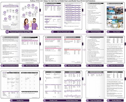Financial Planner, Monthly Budget Planner and Monthly Bill Organizer - 12 Month Journey to Financial Freedom, Monthly Budget Book Planner, Money Saving Book a Budgeting Planner or Finance Planner in Saudi Arabia