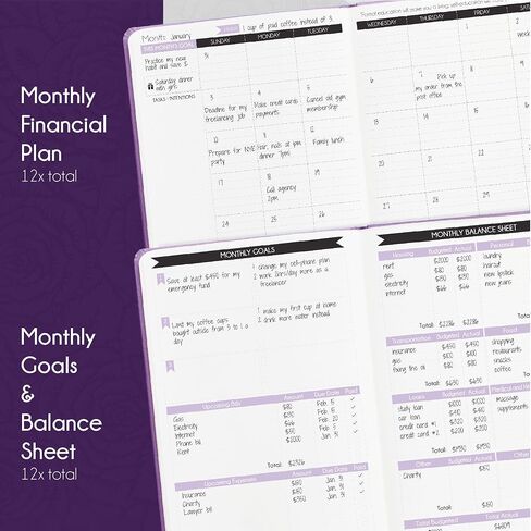 Financial Planner, Monthly Budget Planner and Monthly Bill Organizer - 12 Month Journey to Financial Freedom, Monthly Budget Book Planner, Money Saving Book a Budgeting Planner or Finance Planner in Saudi Arabia