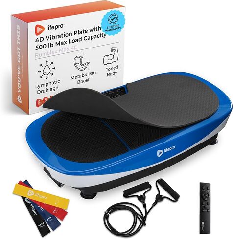 جهاز تمرين لوحة الاهتزاز LifePro Rumblex Max 4D مع أشرطة مقاومة حلقية - معدات تمرين الجسم بالكامل للياقة البدنية المنزلية والتشكيل والتدريب والتعافي وفقدان الوزن in Kuwait