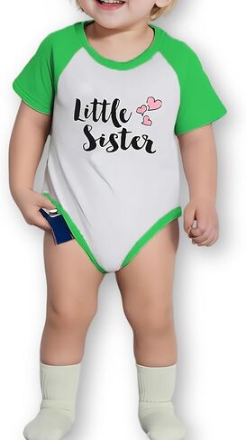 بدلة أخت صغيرة لحديثي الولادة مطبوع عليها حروف للرضع رومبير علوي in Kuwait