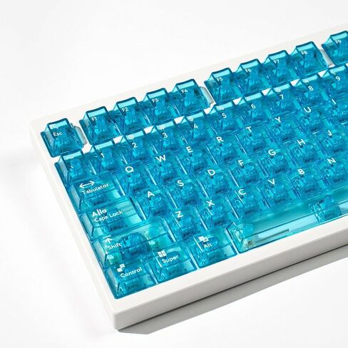 mintcaps كريستال واضح لوحة المفاتيح أغطية المفاتيح شفافة PC الكرز الشخصي الأزرق Keycap مجموعة 114 مفاتيح تألق من خلال غطاء مفتاح للوحة المفاتيح الميكانيكية Cherry Gateron Mx in Saudi Arabia